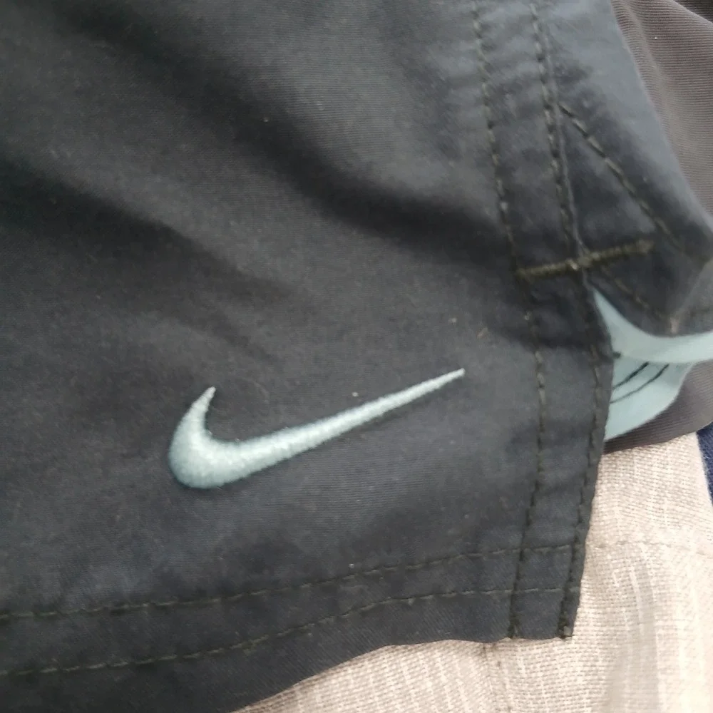 Nike Swim Trunks Board Shorts Lined Mesh Colorblock Size XXL Dark Grey‎